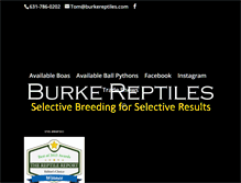 Tablet Screenshot of burkereptiles.com